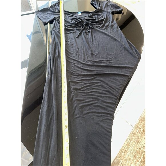 Old Navy Black Short Sleeve Sweetheart Bodice Long Summer Dress XL - Picture 9 of 9